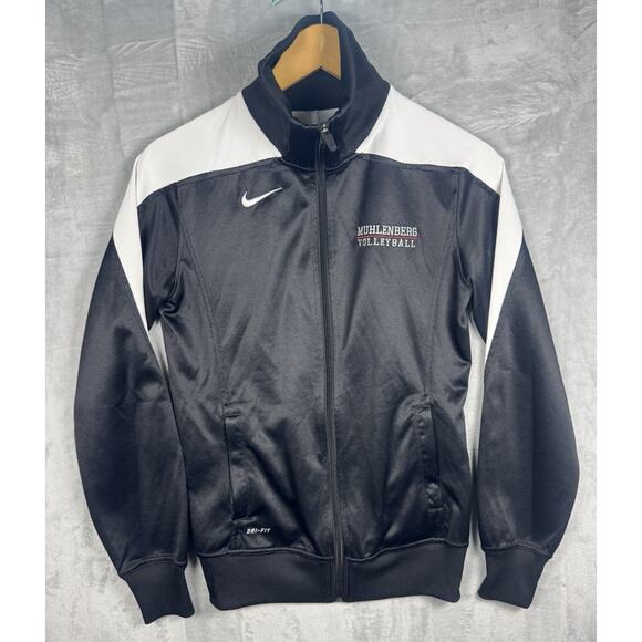 Muhlenberg Volleyball Woman’s Nike Dry-FIT Full Zip Jacket Small Black White - Picture 1 of 8